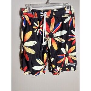 Billabong Board Shorts Mens Size 29 Black Surf Floral Swim Trunks Recycler
